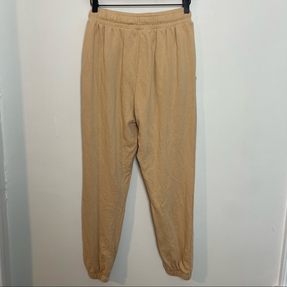 WEWOREWHAT- Sweatpant High-Waist Terry Tan Cotton Jogger Athleisure - Picture 7 of 9